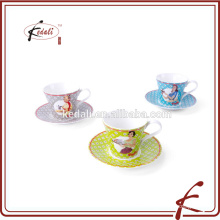 2015 new products custom printed ceramic tea cup and saucer